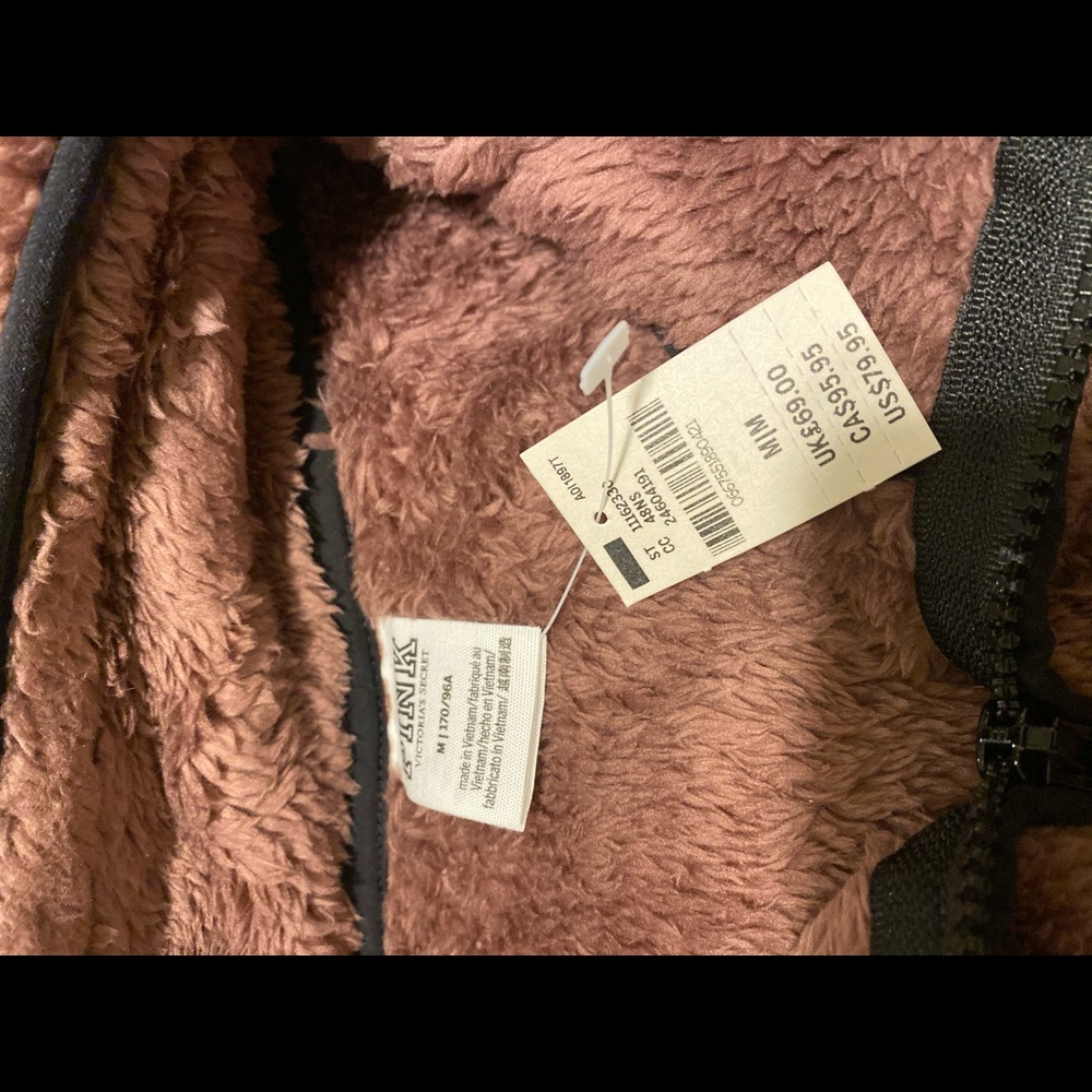 Vs pink NWT fuzzy half zip